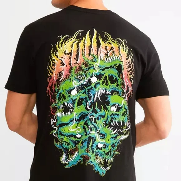 Shirts Sullen Grime Skulls Shirt Mens Large Black Green Nwot